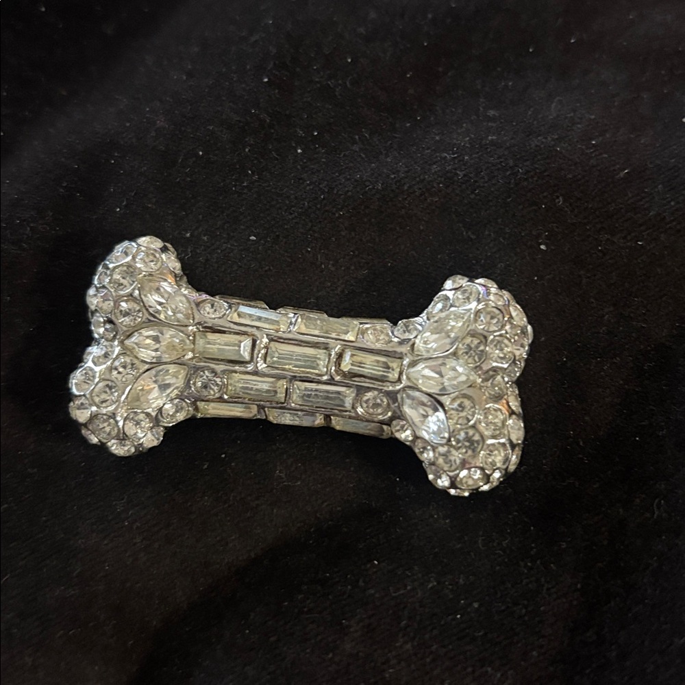 Wendy Gell Crystal  Dog Bone Brooch